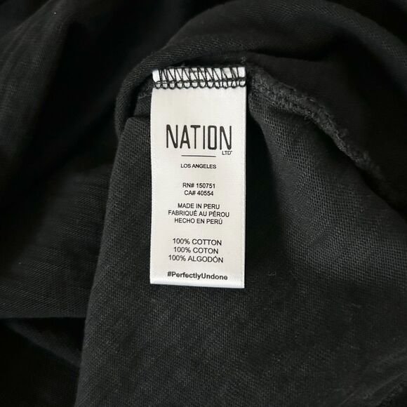 Nation Ltd Calissa Mini Dress Jet in Black Back Bow Puff Sleeves Size XS - Picture 6 of 6